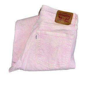 Levi's 501S Men's 28 27 Distressed Skinny Jeans Riveted Button Fly Raw Hem Pink